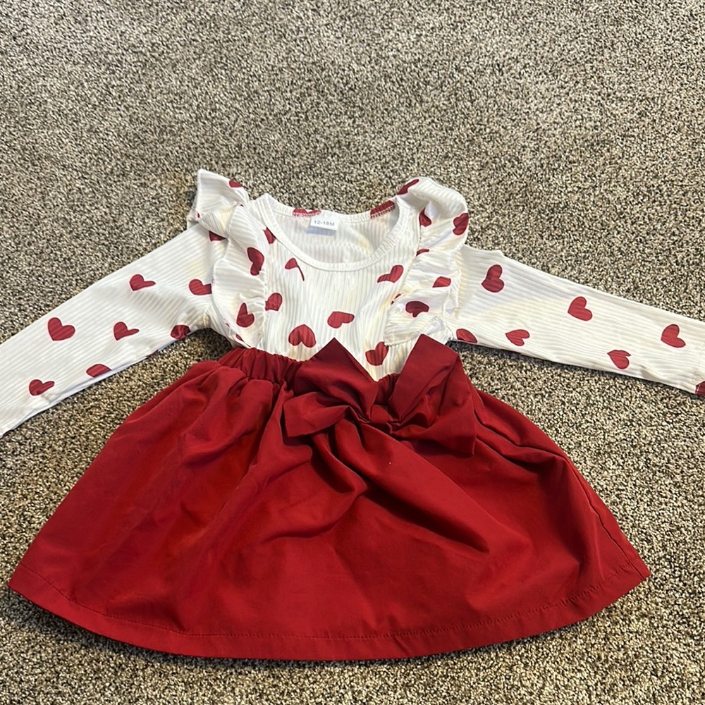 Heart Print Dress with bow (4/$10)